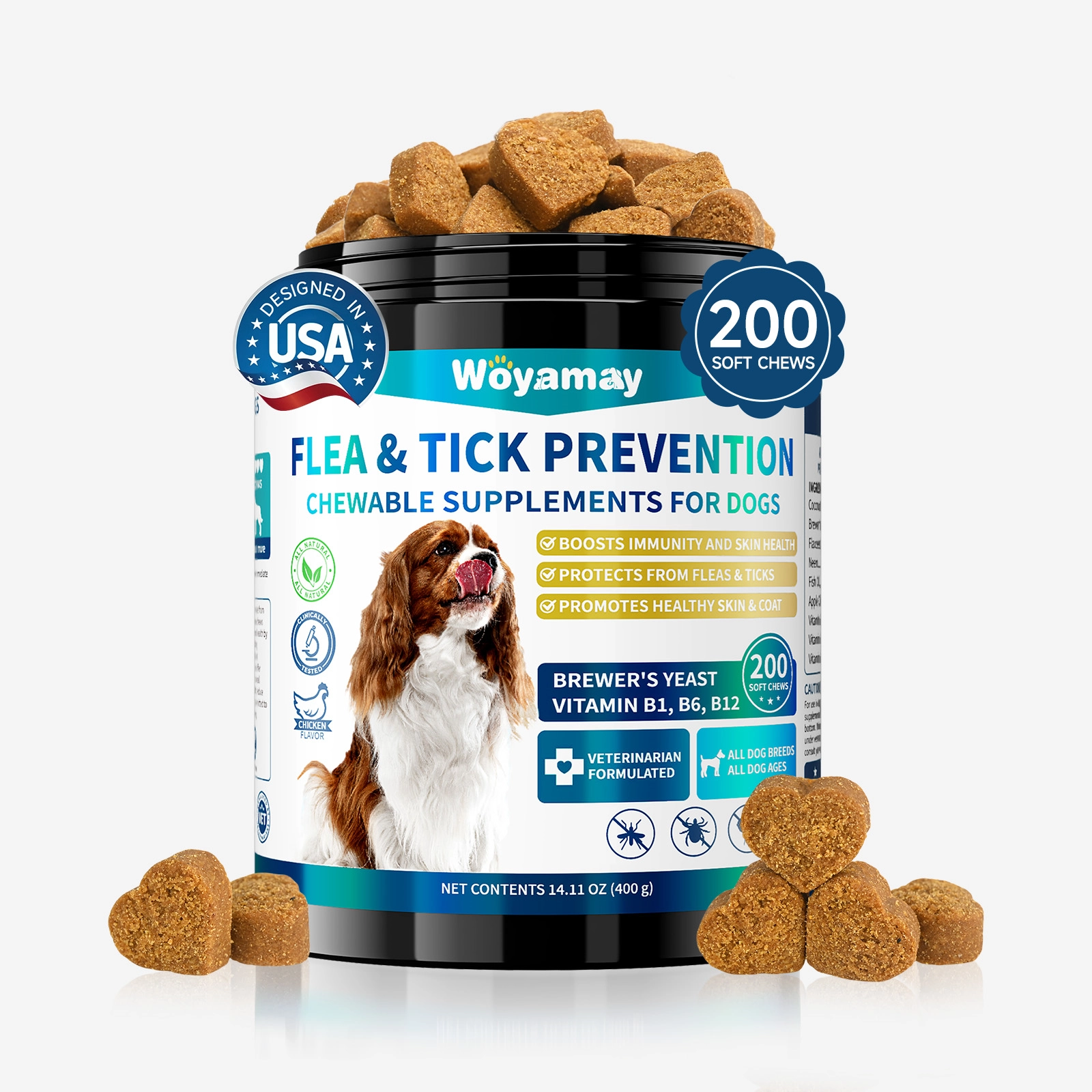 Flea & Tick Chews for Dogs – Natural Soft Chews with Garlic