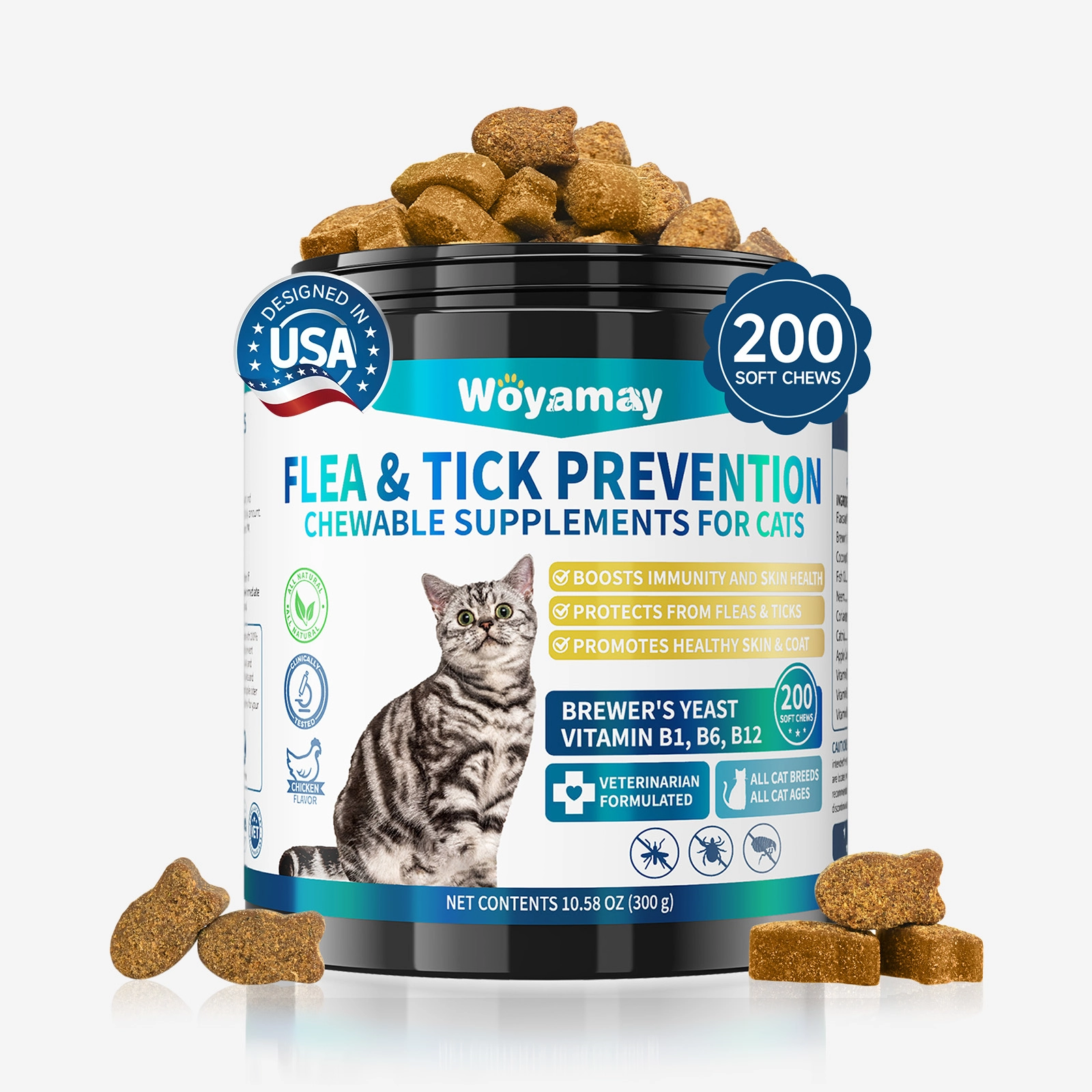 Flea & Tick Chews for Cats – Natural Soft Chews with Brewer’s Yeast ... - Cat Flea Control Using Brewer'S Yeast And Bitters